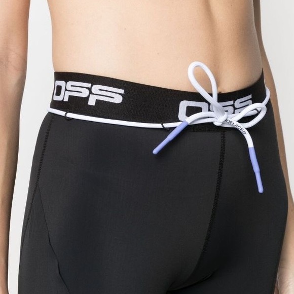 Off-White Designer Brand Logo-Waistband Black Active Leggings Size M - Picture 4 of 7